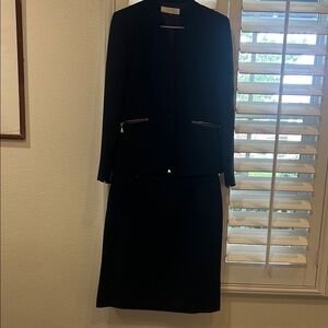 Tahari  Arthur S Levine Black Blazer and Skirt Set